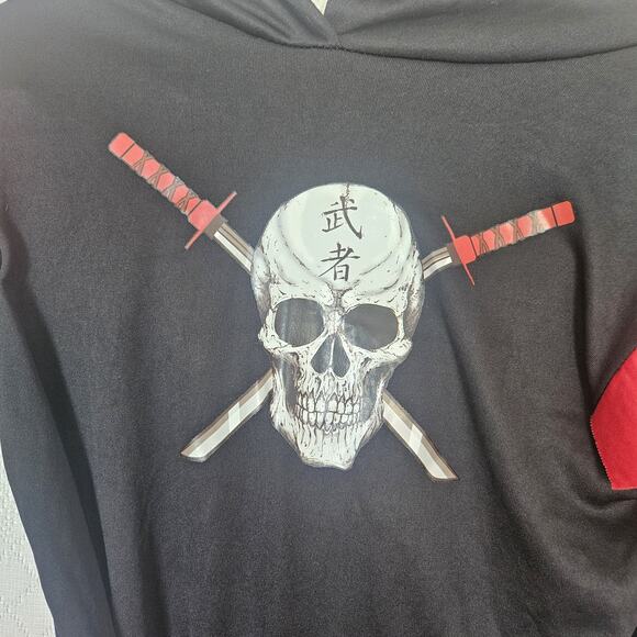 Ninja Skull 8-10 Kids Jumpsuit Hooded Halloween Costume Dress Up Pirate Stealthy - Picture 5 of 9